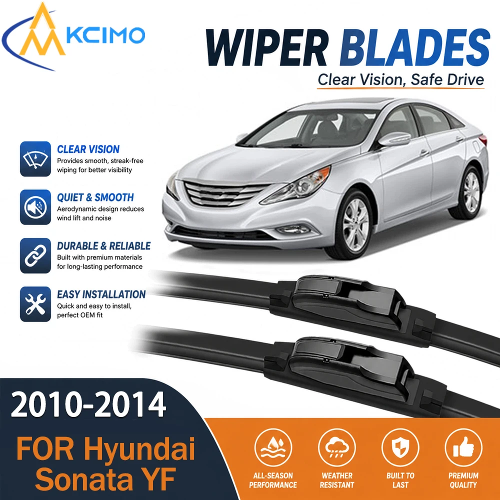 Windshield Wiper Set Durable Rubber Streak‑Free Performance Simple Fitting Replacement Blades For Hyundai Sonata YF 2010-2014