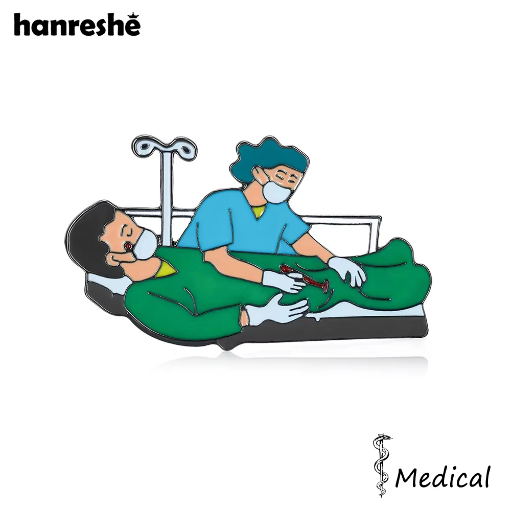 Hanreshe Rehabilitation Therapist Nurse Brooch Medical Nursing Doctor Pin Lapel Bag Backpack Badge Medicine Accessories Jewelry