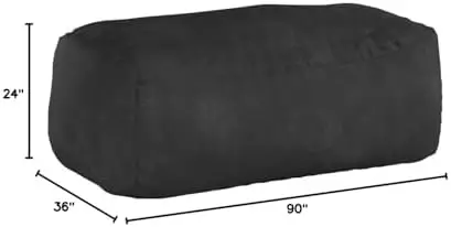 메모리폼이 포함된 XL 빈백 라운저 - 플러시 마이크로스웨이드 커버 - 차콜