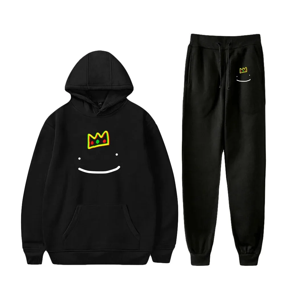 

Ranboo Camisola Unisex Two Piece Set Hoodie + Calça Jogger Harajuku Streetwear Dreamwastaken Roupas Das Mulheres Dos Homens 2024