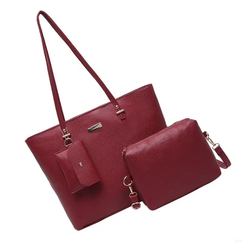 

Fashion Women's 3pcs Handbags Set Large Capacity Crossbody and Shoulder Bags PU Leather Wallet Purse Work Bag 547A