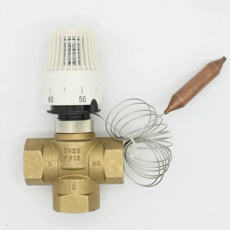 Energy saving 30-70 degree control Floor heating system thermostatic radiator valve M30*1.5 Remote controller 3 way brass valve