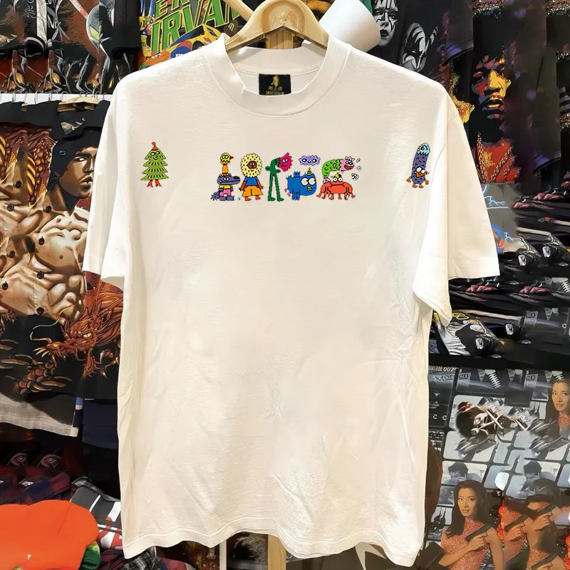 Loose Fit Cotton T-Shirt Unisex Short Sleeve Double Thread UPUPXIA Hero Print Sweat Absorbent round Neck Casual Summer Top