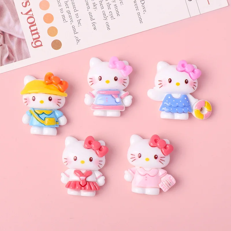 

10 Pcs Cartoon Resin Cute Cartoon Animal Cats Style Hairpin Pendant Scrapbook Craft Diy Miniature Ornament Accessories