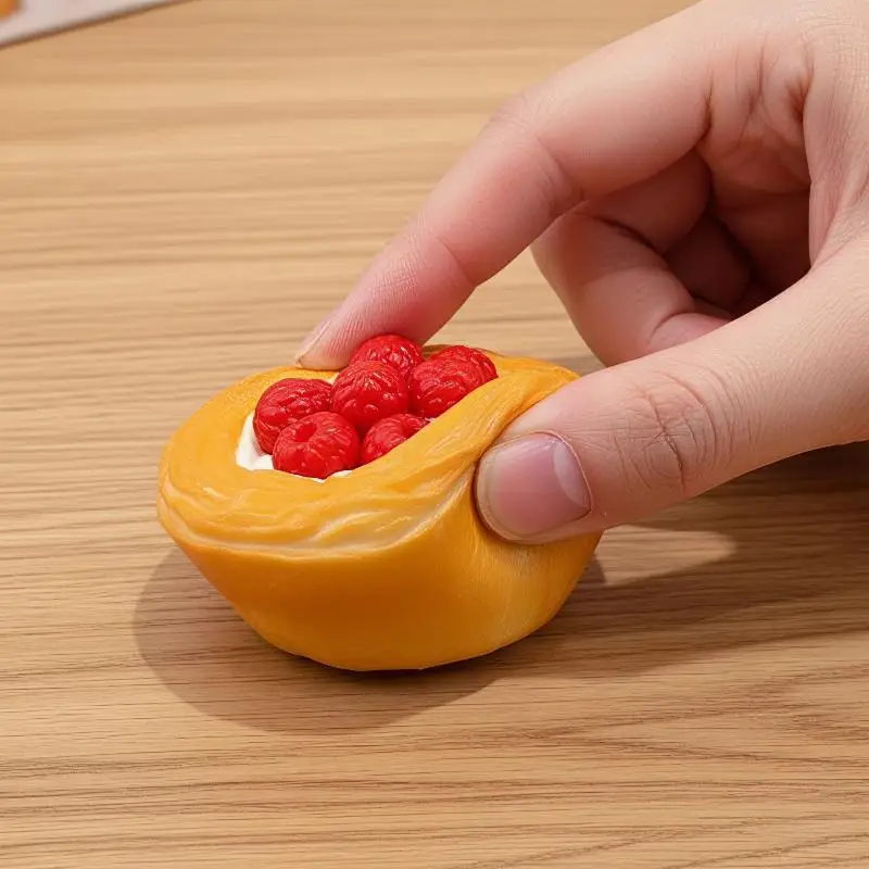 Cute Croissant Hot Dog Squeeze Toy Slow Rising Simulation Food Soft Mochi Toy Stress Relief Fidget Gift For Kids Adults
