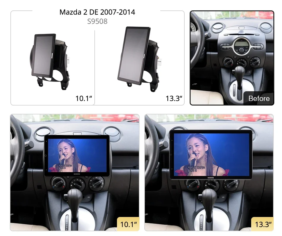 TS10 Android10.0 Ownice Car Radio Auto for Mazda 2 DE 2007-2014 with 13.3'' 7862 No DVD support USB Quick Charge Nano 1920*1080