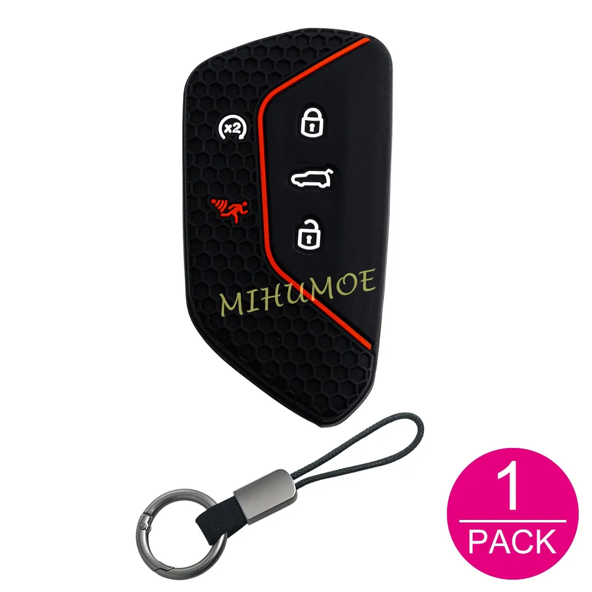 Siliconen Sleutelhanger Cover Case Sleutelhanger Voor Vw Volkswagen Atlas/Atlas Cross Sport 2024 2025 5 Knoppen Auto accessoires