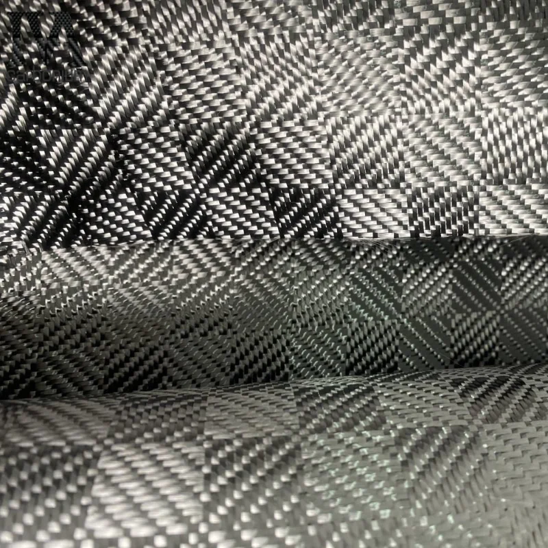 

Ткань из настоящего углеродного волокна, непрерывно скрученная без складок, резка 3K, 280 г, жаккардовая ткань с геометрическим узором, ширина 1 м
