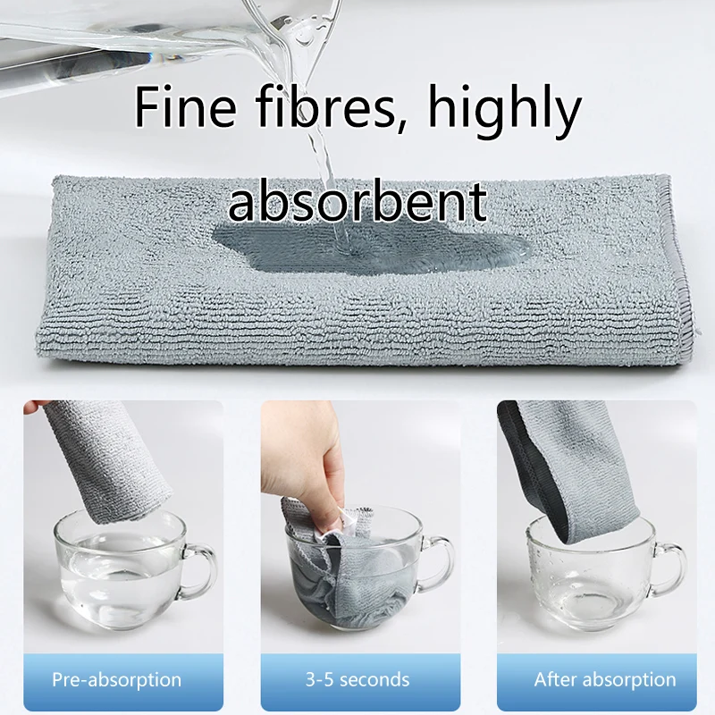 2PCS Microfiber Glass Cleaning Cloth Rag Lint-Free For Glass Kitchen Mirror Water Absorption Quick Dry Fish Scale Rag Polishing