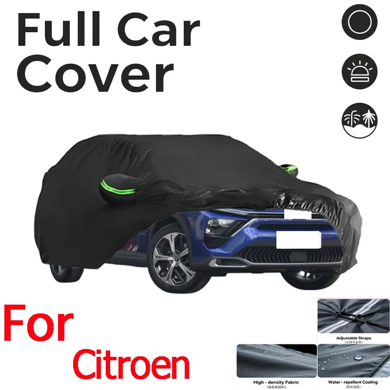 

For Citroen Cover Full black Covers Waterproof Dustproof UV Scratch-Resistant Sunscreen Protection