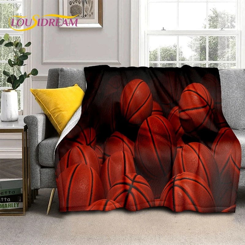 Lastest Basketball Court Frame Soft Blankets,Keep Warm Throw Blanket Comfortable Blanket for Picnic Beds Sofa Home Bedroom Gift