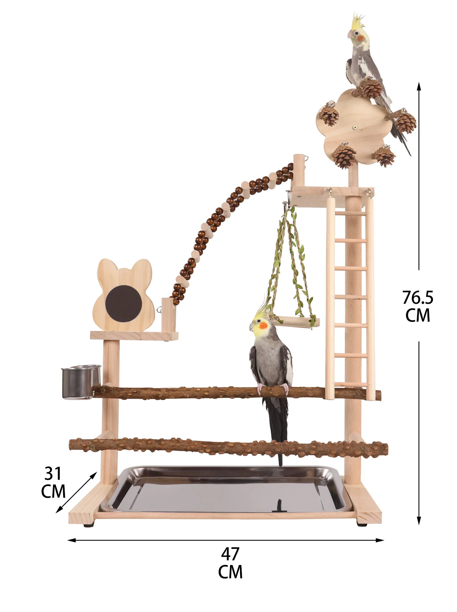 

Pepper wood stand parrot toy mirror windmill swing ladder ladder parrot toy to relieve boredom