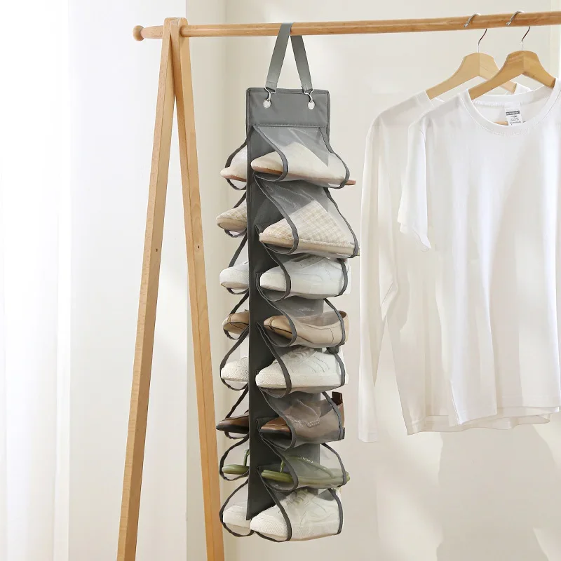 24 Holes Hanging Leggings Storage Jeans Bags Foldable Visble Independent Pocket Clothes Holders T-Shirt Organizer for Wardrobe