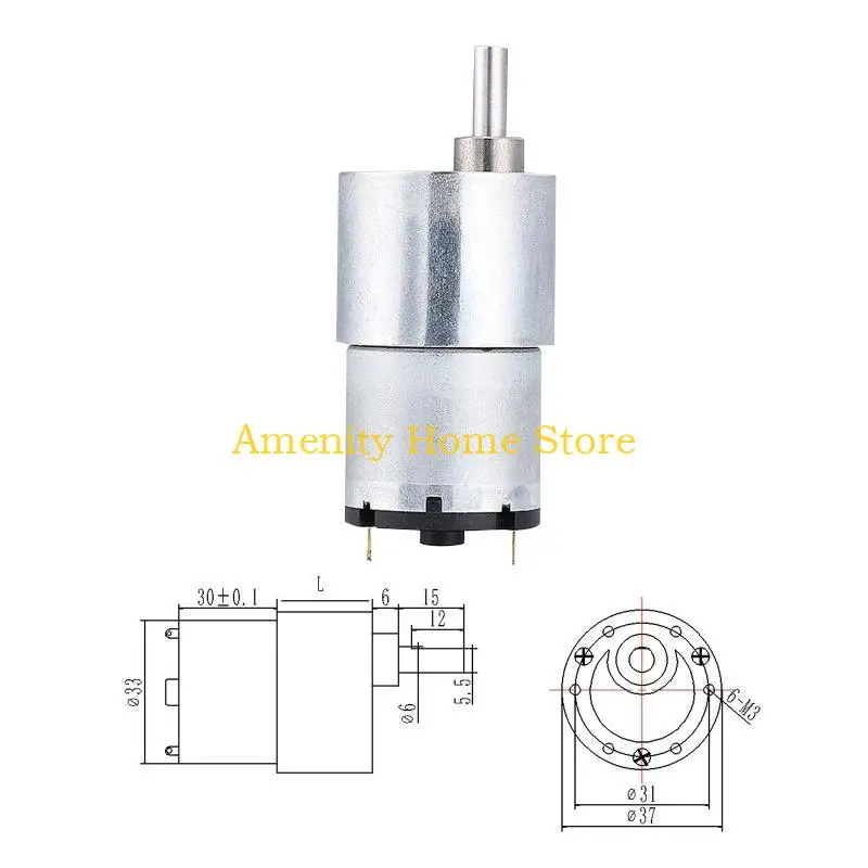 F26C 37-528 24V High Torque Gear Motor All Metal Gear Box Electric Motor