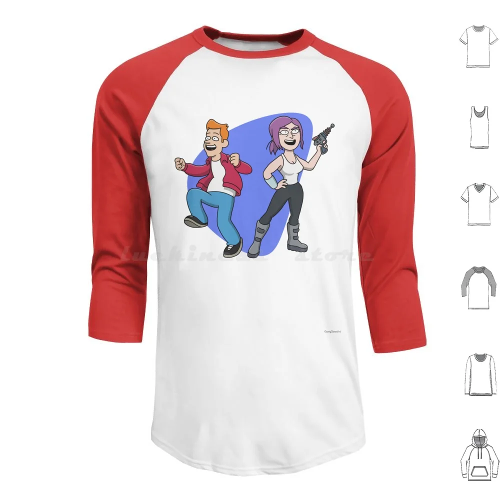 Camiseta Leela-Ridley And Brett-Fry con capucha de algodón de manga larga Bender Fry Leela Inside Job Fan Reagan Ridley Brett Hand Inside