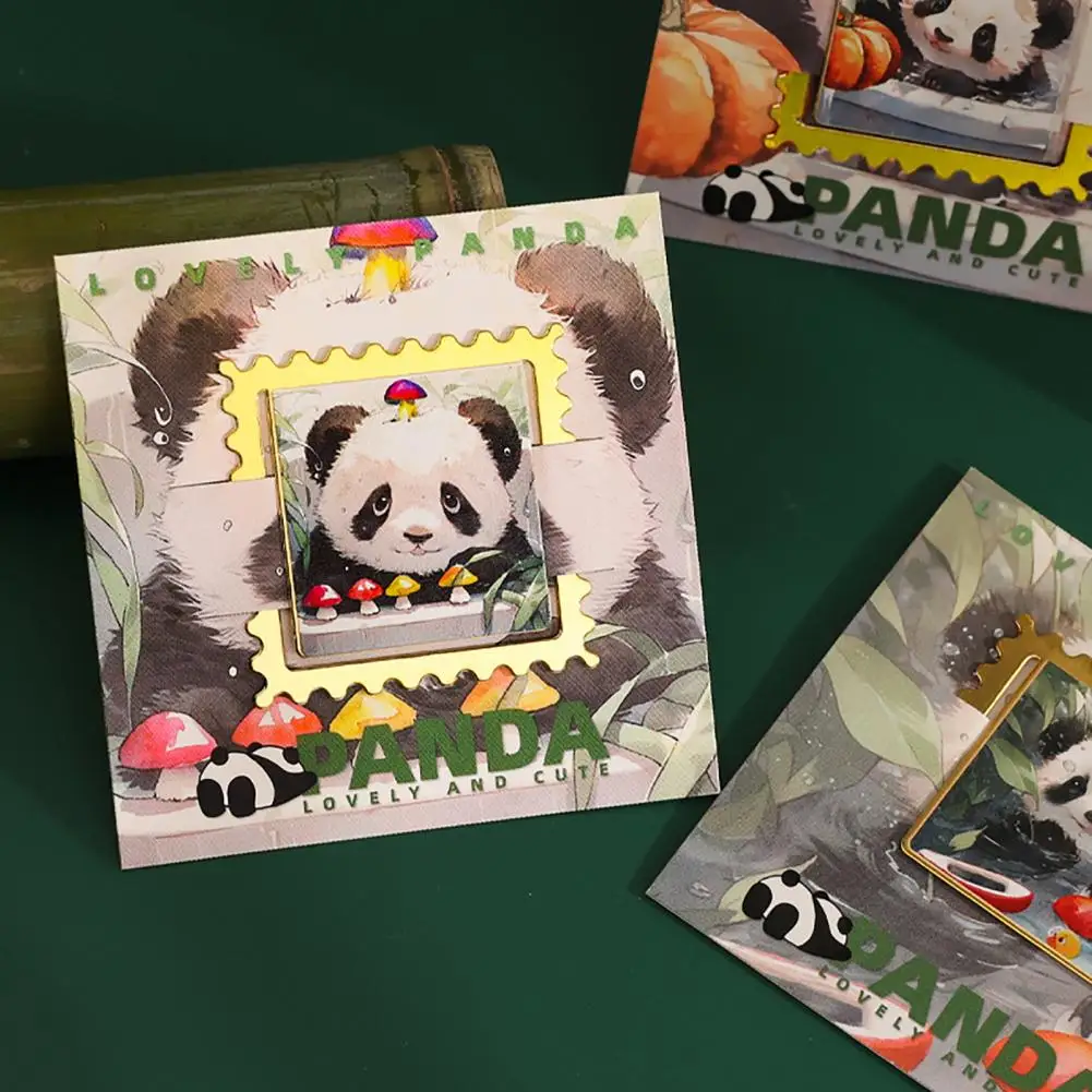귀여운 금속 판다 금속 책갈피, 스테인레스 소장용, 중국 스타일, 교사 선물, 책 마커, 학생 액세서리, 4 개
