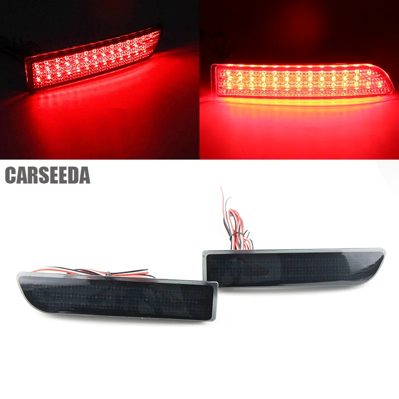 2PCS Red/Smoke Lens LED Tail Light Parking Brake Rear Bumper Fog Light Lamp For Toyota RAV4 2006 2007 2008 09-2012