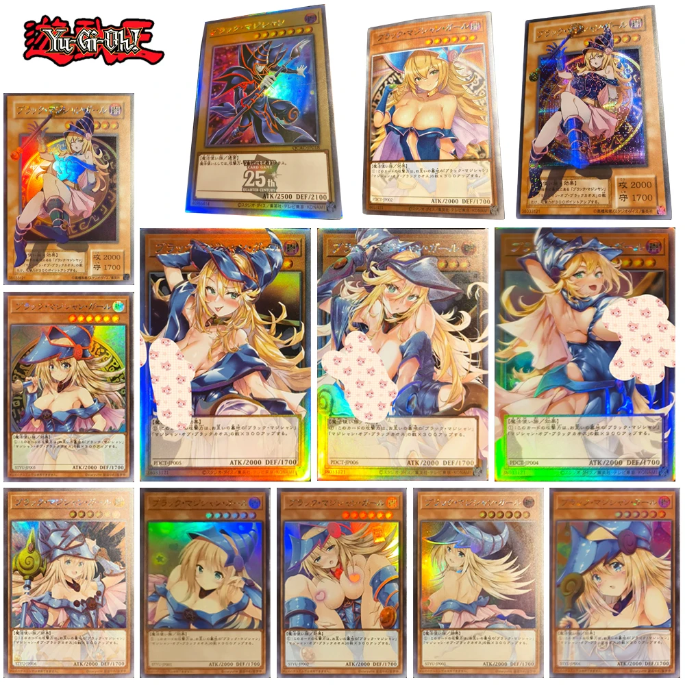 

Yu-Gi-Oh DIY 3PCS/SET Black Wizard Maiden Black Magician Gauze laser rainbow flash Board game toy texture collectible cards
