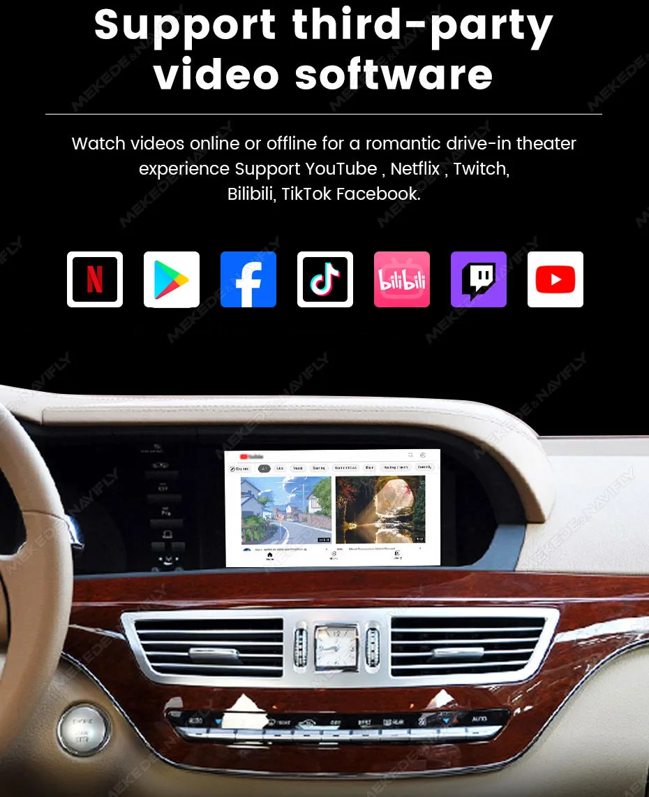 MEKEDE Neu eingetroffener kabelloser CarPlay Android Auto Decoder für Mercedes Benz S-Klasse W221 NTG3.0 NTG 3.5 BT Mirror Link Auto-Modul – Detail 16