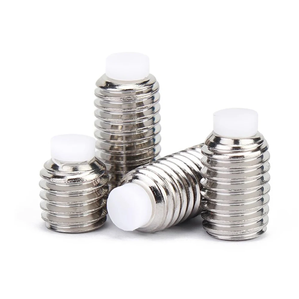 Hexagon Socket Nylon-tip Set Screws Dog Point 304 Stainless Steel M3 M4 M5 M6 M8 M10 M12 Allen Plastic Dog Point Grub Screw