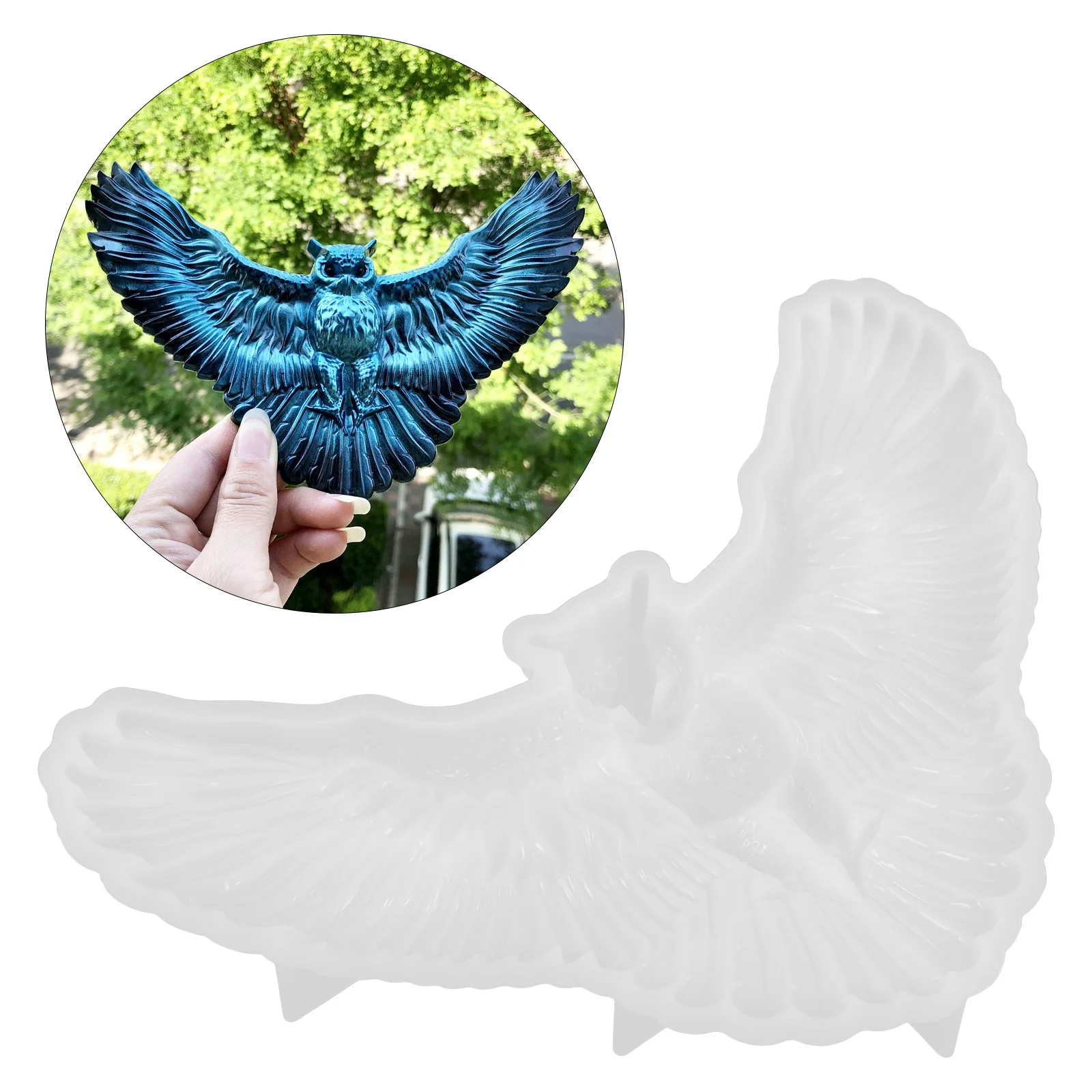 البومة ديكور سيليكون قالب الصب Diy بها بنفسك راتنجات الايبوكسي الحرف مرنة الحيوان شكل قالب جدار ديكور فني أداة صنع المجوهرات #5