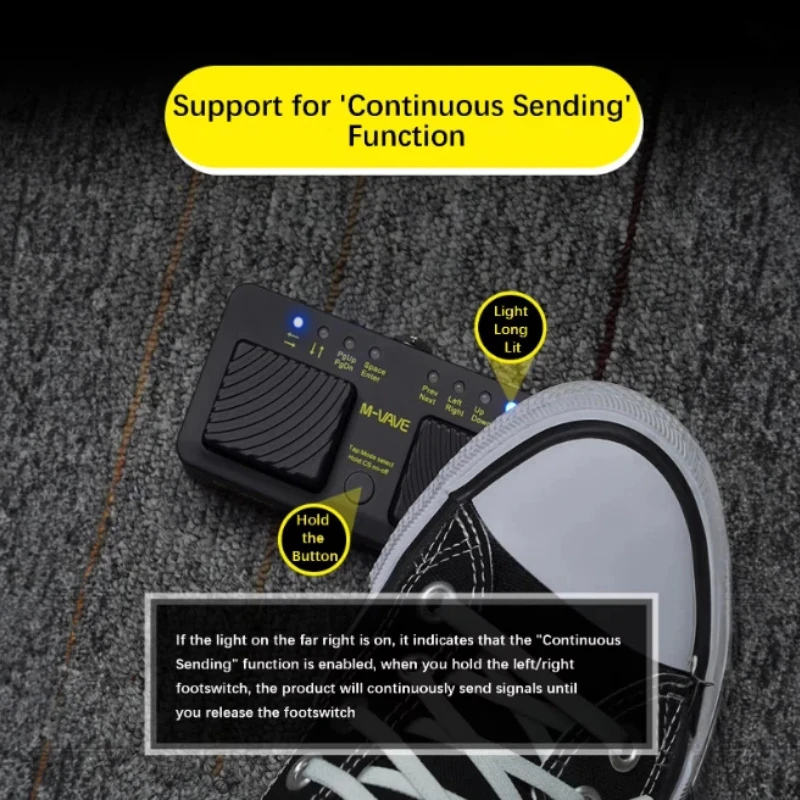 Bluetooth Wireless Page Turner Rechargeable Foot Controller Electric Guitar Effect Pedal For Fingerstyle Practice Live Performan