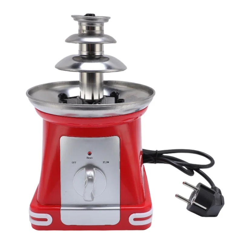 Stainless Steel 3 Tier Mini Chocolate Fountain Electric Fondue Machine For Birthday Party Wedding Use