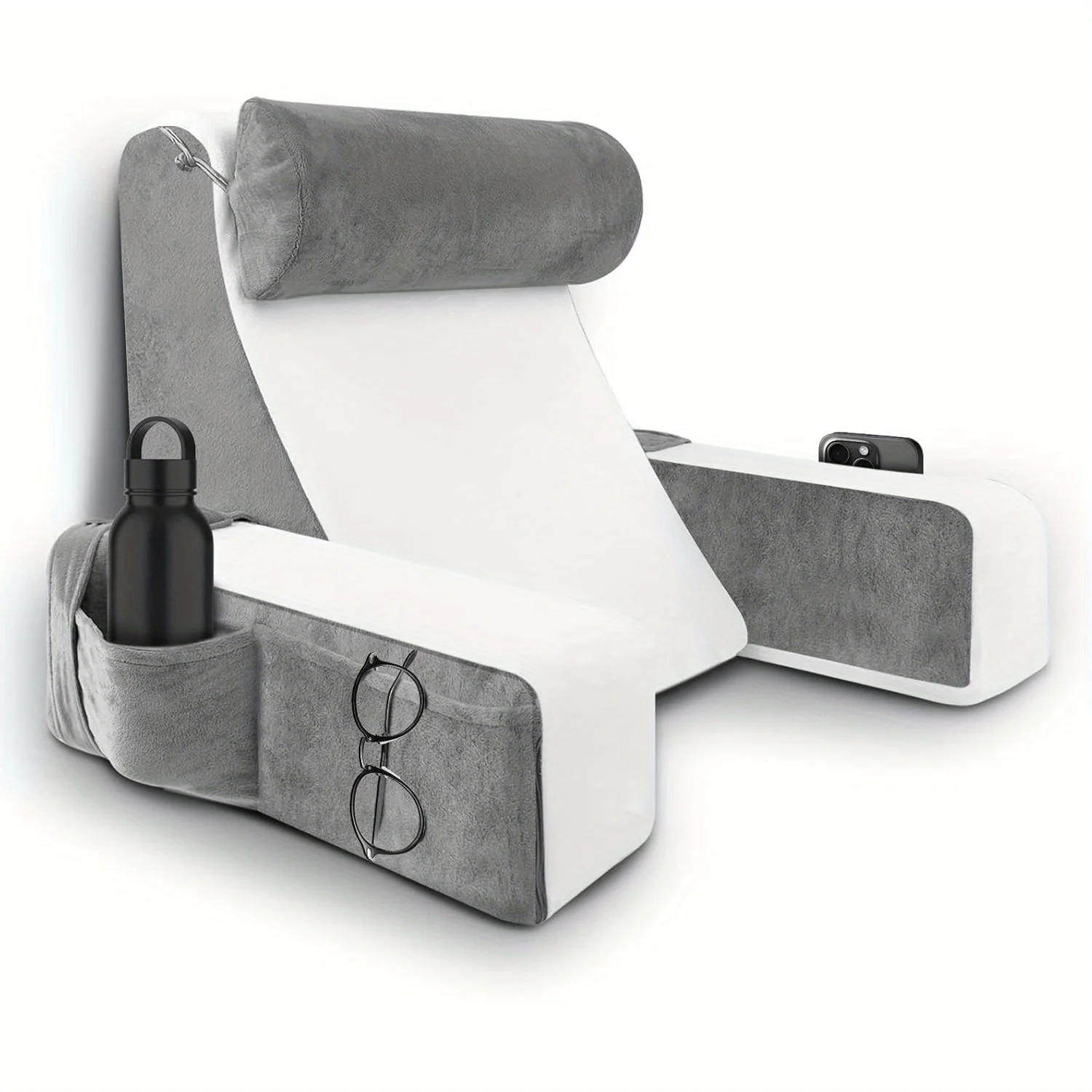 Comfortable Reading Pillow with Arms Ergonomic Back Support Cushion for Bed Chair TV Gaming Comfort Accessory Bed Chair Cushion