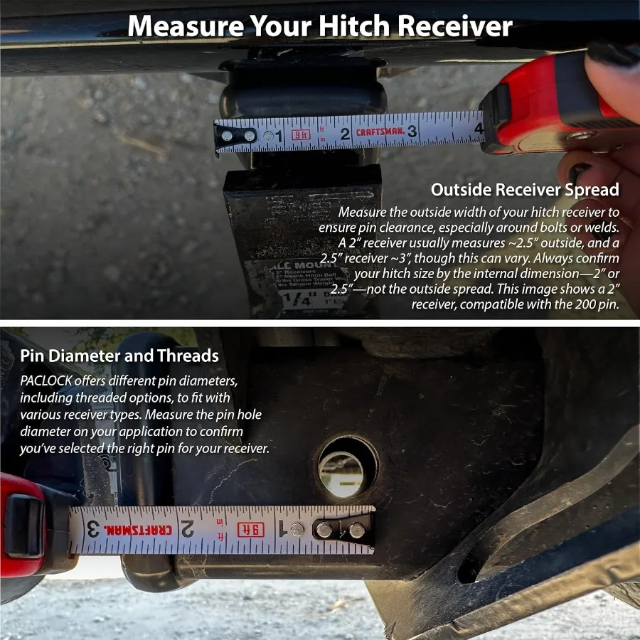 PACLOCK UCS-80A-250 قفل وصلة مقطورة من الألومنيوم المؤكسد الفضي مع 6 أسطوانة عالية الأمان تصميم تكبل مخفي للمركبة