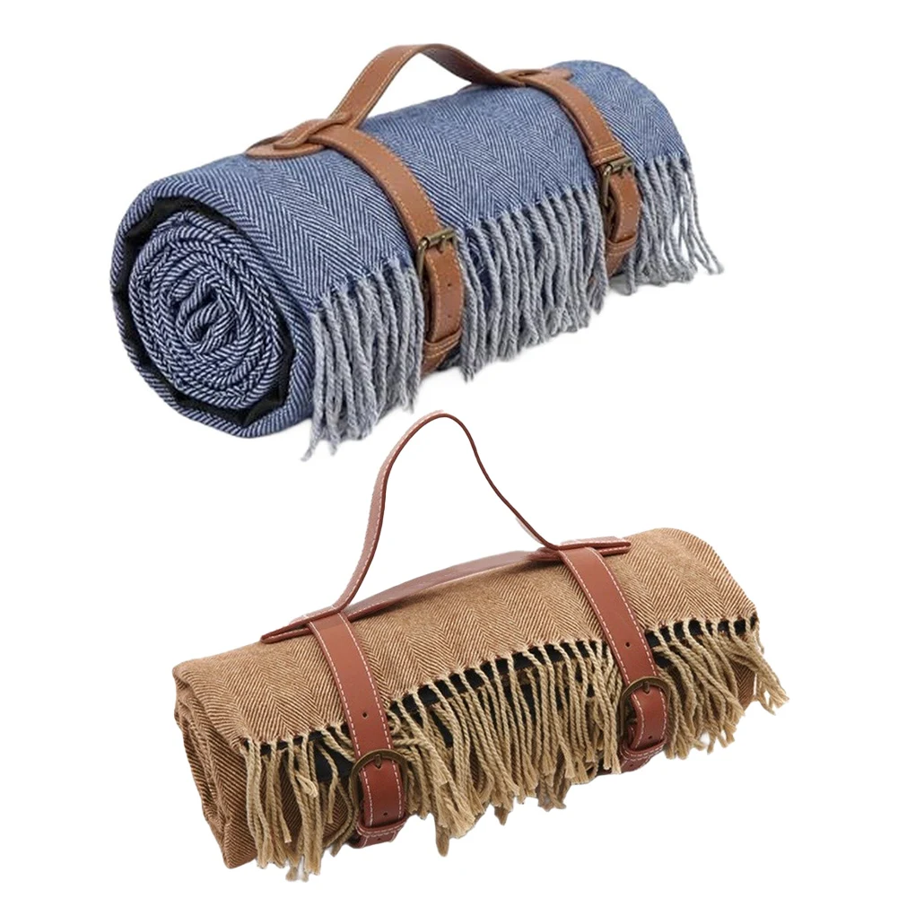 Outdoor Picnic Mat Waterproof with Tassel Accents for Camping Beach 1.5m x 2m Nylon Oxford PVC Thickened Build