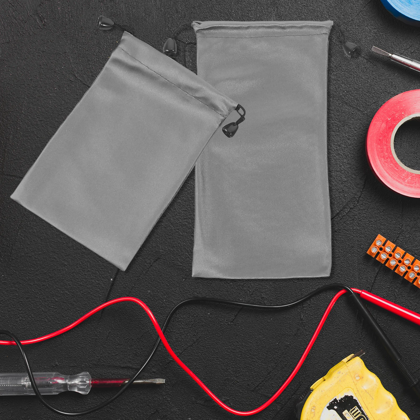 5Pcs Drawstring Bags Small Cable Organizer Power Bank Storage Pouch Travel Electronic Accessories Nylon Organizer