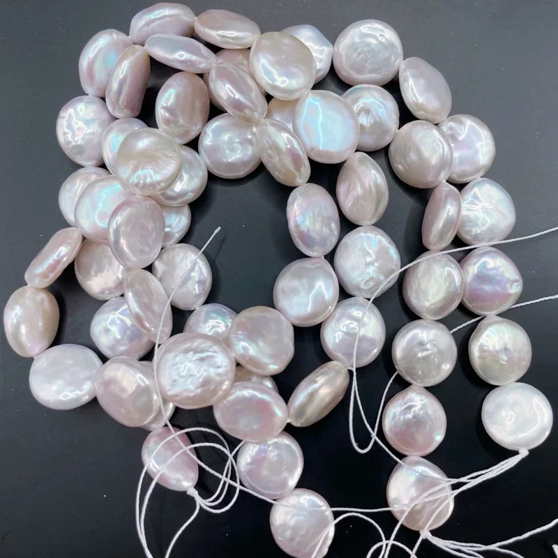 

4A 100% Natural Coin Pearl Strand Fresh water Pearls Beads Chain Full Hole Drilled for DIY Necklace Bracelet Accessories 9-15m