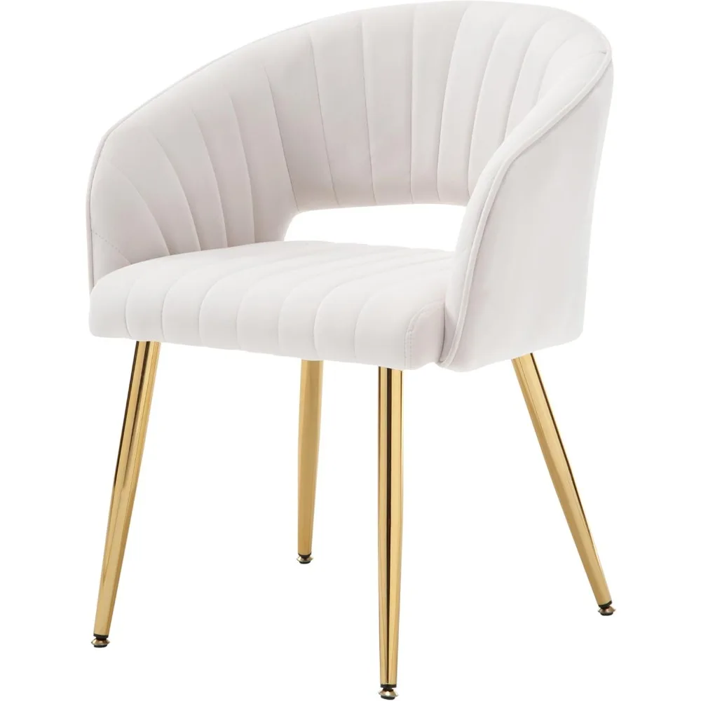 

Velvet Home Office Desk Chair Set of 1, Modern Tufted Vanity Chairs with Gold Metal Legs, Upholstered Accent Armchair