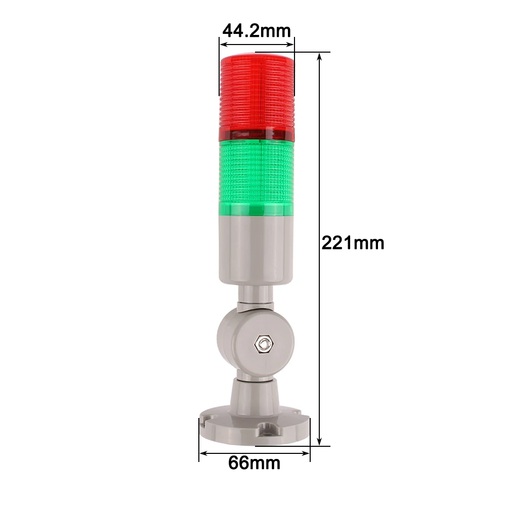 2 Layer 45mm Industrial Multilayer Stack Red Green LED Signal Alarm caution light for Machinery Tower Lamp AC110-220VDC12V24V