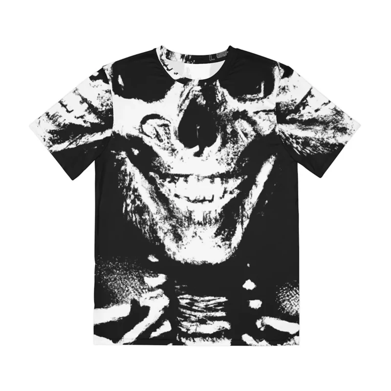 2024 Summer New Retro Men's T-shirt Skull Fashion 3D Printing Short-sleeved Casual Street Sports O Collar Oversized Loose Tops