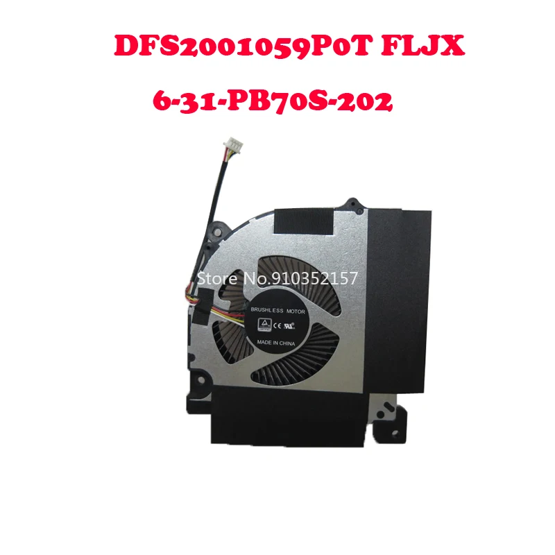 Imagem -05 - Cpu Gpu Fan para Clevo Pb50 Dfs2004059p0t-fm2j Dfs2001059p0t Pb70 Fljw 631-pb70s102 Dfs2001059p0t-fm2k Dc5v 0.5a 4pin Fm2j Fm2k