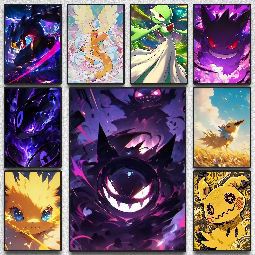 Pokemon Peripherals Psyduck Slowpoke Magikarp Anime Canvas Painting Prints