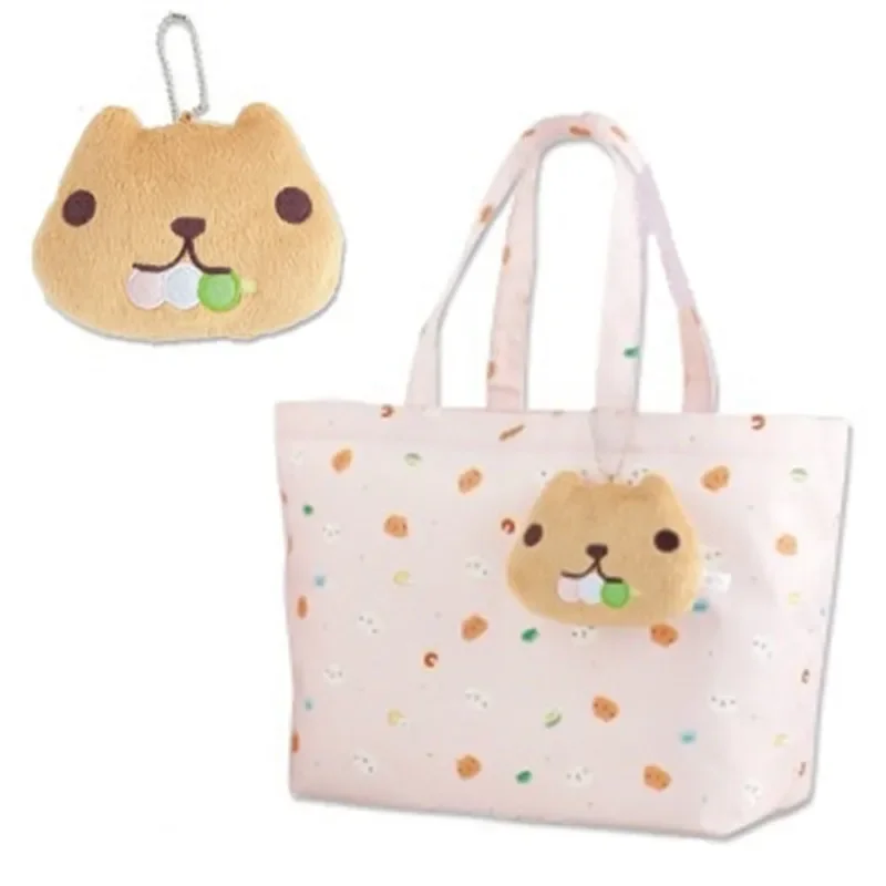 Torebki kapibara Kapibarasan z breloczkiem zestaw torebek dla kobiet Cute Kawaii Toto Lunch Bag Top damski rama do torebki