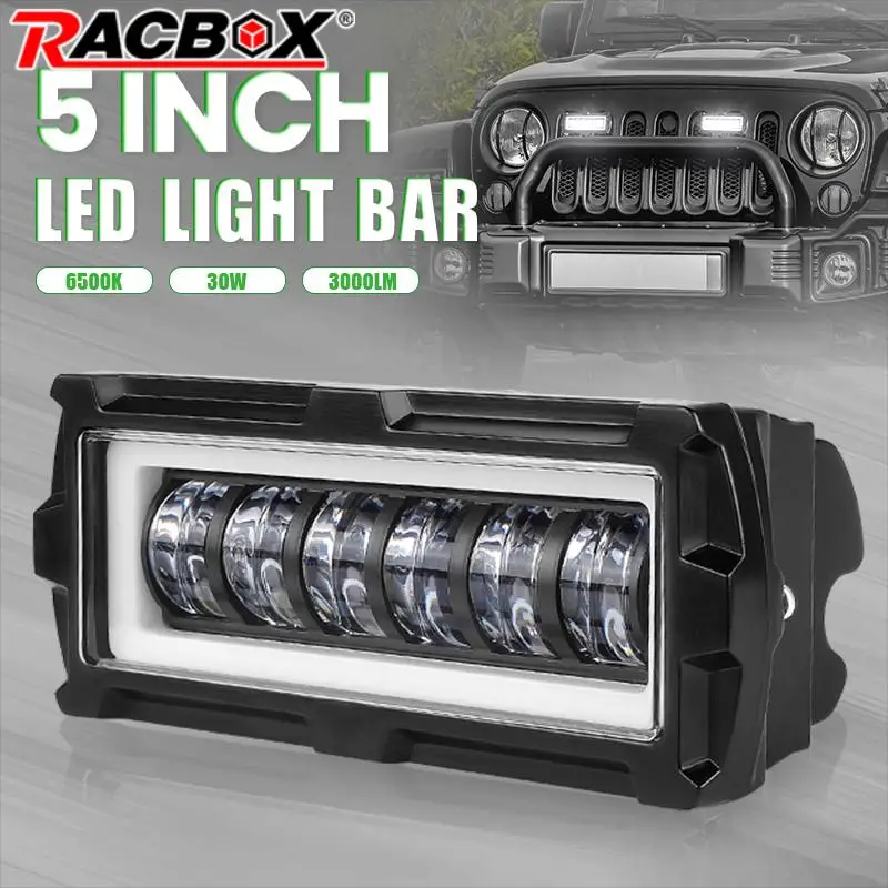 Acheter Feux de conduite pour motos, 3 pouces, 40W, ambre blanc, barre lumineuse de travail Led, projecteur carré, camion tout-terrain 4x4