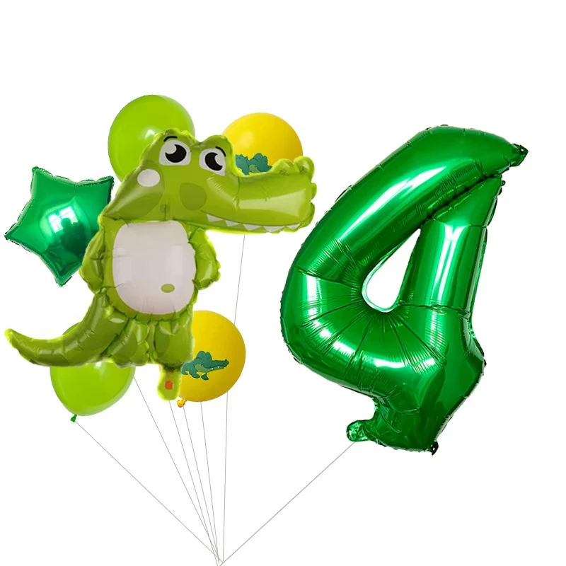 7 قطعة/الوحدة 32 بوصة الأخضر عدد التمساح الكرتون الحيوان احباط بالونات اللاتكس بالونات حفلة عيد ميلاد سعيد زينة الاطفال اللعب