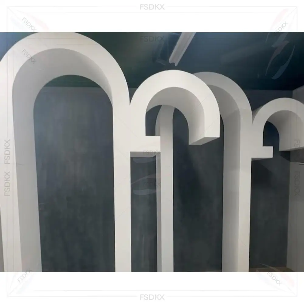 

FSDKX Customized Size White PVC Backdrop Wedding Arch Flower Hanging Decoration Stage Background