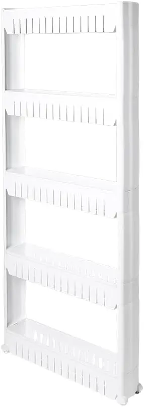 

Slim Rolling Storage Kitchen Cart Utility Cart Plastic - 5 Tier