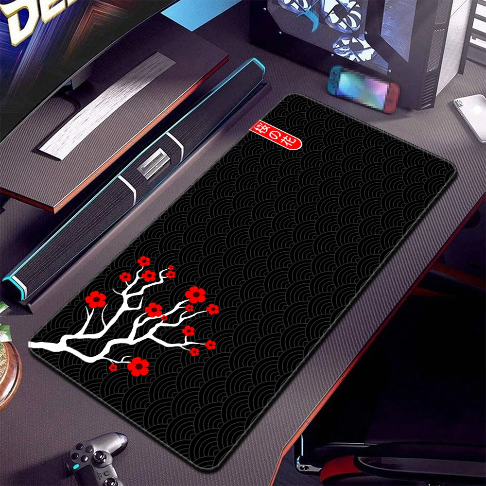 Large Mouse Pad XXL Gamer Mousepad Japan Cherry Blossom Sakura Rubber Mouse Mat Gaming Keyboard Mat 90x40cm HD Print Table Mats