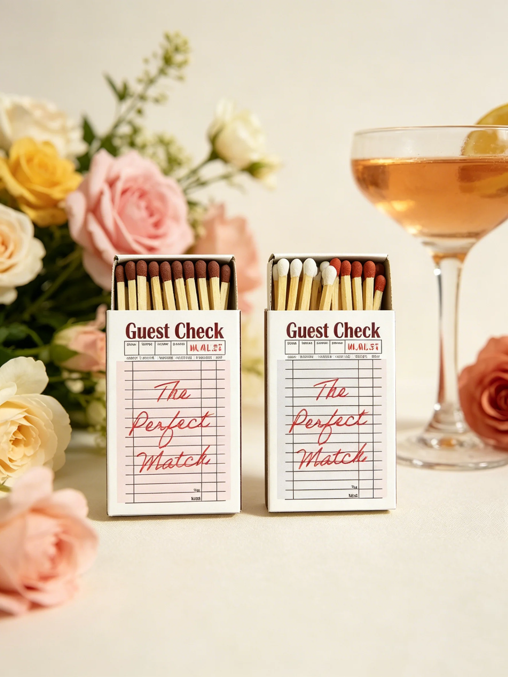 

Personalized Wedding Matchboxes Custom Guest Check Design Unique Party Favors Guest Souvenirs