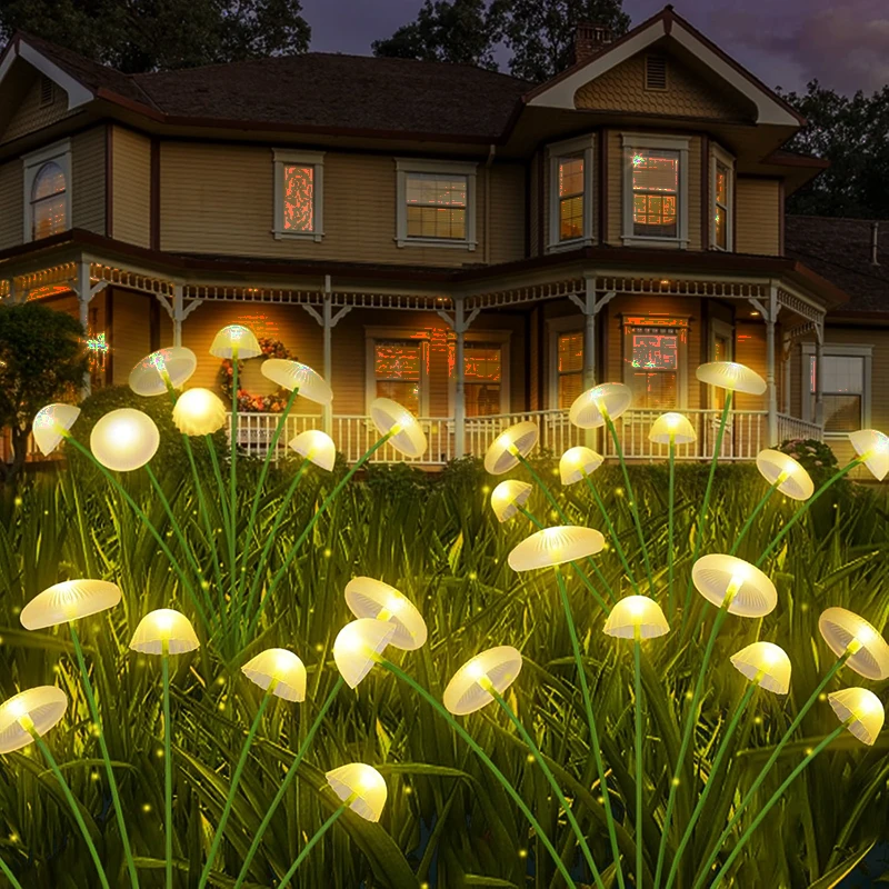 Garten-LED-Solarleuchten für den Außenbereich, wasserdicht, Pilzquallen, dekorative Solarlampe für Hof, Weg, Terrasse