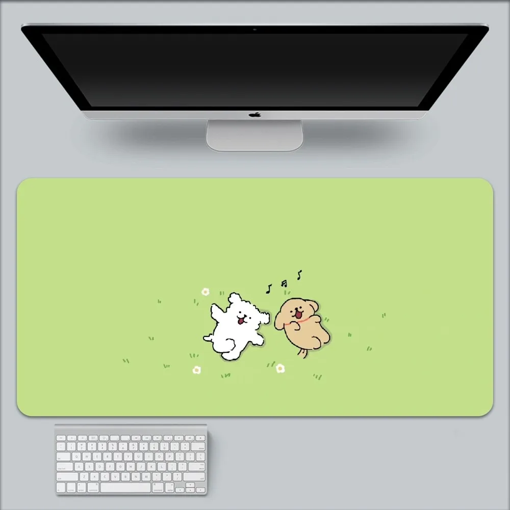 Kawaii Line Dog Mouse Pad Large Gaming Compute Gamer PC Keyboard Mouses Mat