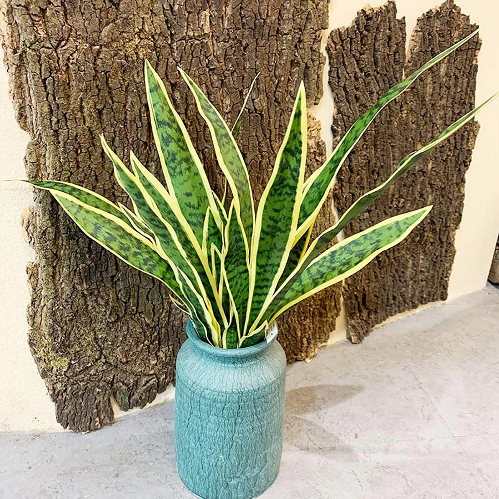 Künstliche Schlangenpflanzen, 55,9 cm, künstliche Agave-PVC-Fälschung, Sansevieria-Pflanze für drinnen und draußen, Wohnzimmer, Haus, Garten, Büro, Dekoration – Detail 6