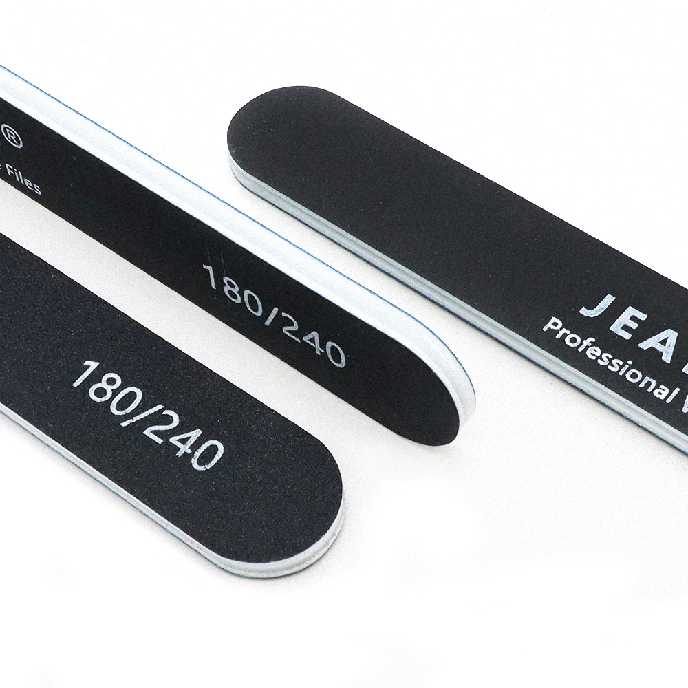 5/10 個黒サンドペーパー爪やすりバッファー 180 240 グリット研磨サンディングファイルストリップ除去爪キューティクルペディキュアマニキュアツール