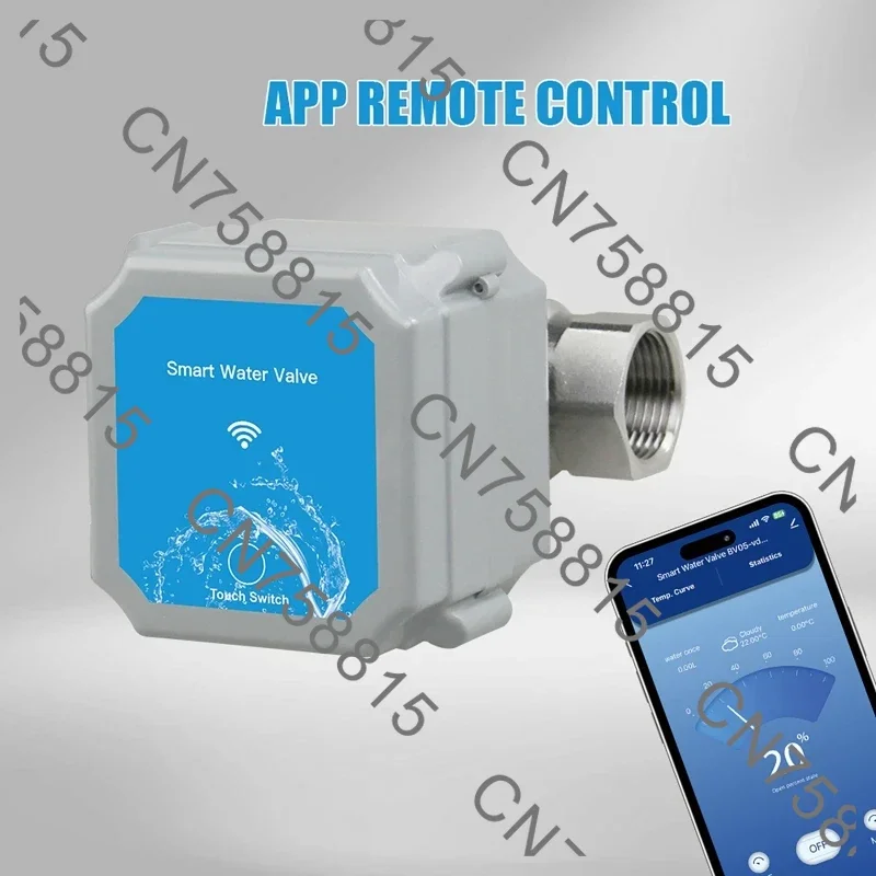 Garden Smart Life Faucet Automation Controller DN25,Tuya Wifi Water Valve Intelligent Shut Off Open Rate 0% To 100%
