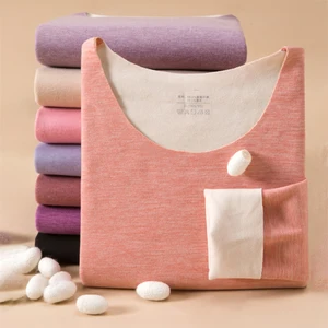 Set von thermischen Unterwäsche für Frauen, ausgekleidetes T -Shirt, erste Grundschicht, lange Johns, kaltes Wetter Kleidung, Winter 8 Hauptverkäufe Frauenhemd kaltes Mesh - №6